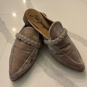 Free People velvet loafer mules